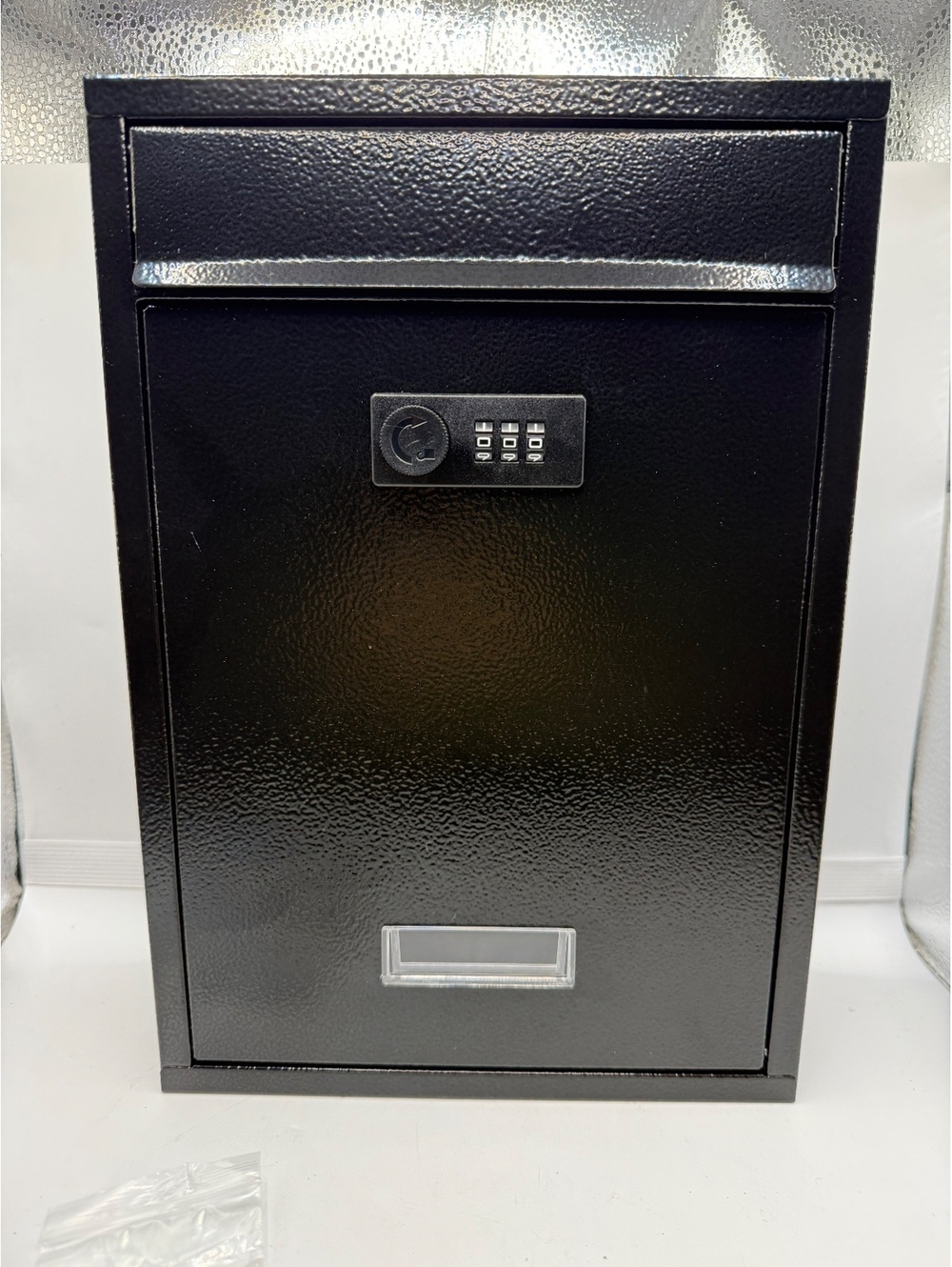KYODOLED Wall Mount Locking Mailbox Black Steel Drop Box Combination Lock Medium